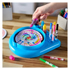 Crayola Spin & Spiral Art Station-Includes Base Unit, 20 Paper Discs, 2 Gears, 1 Stencil Gear Guide, 6 Pip-Squeaks Skinnies Markers, 3 Ink Bottles, 1 Spinning Plate, 1 Cardboard Disc and Instruction Sheet
