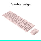 Logitech MK270 Wireless Keyboard and Optical Mouse Combo - Pink-Easy to Use: This wireless keyboard and mouse combo features 8 multimedia hotkeys for instant access to the Internet, email, play/pause, and volume so you can easily check out your favorite sites