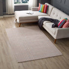 Modway Kaja Abstract Plaid Area Rug - 5 ft W x 8 ft L - Ivory Cameo Rose/Light Blue-Tight Low Pile Weave