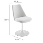 Modway Lippa Swivel Dining Vegan Leather Side Chair - White White-Armless Design with Pedestal Base