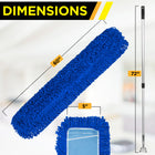 Gritt Commercial All-In-One 60” Microfiber Dust Mop Set with 72" Telescopic Handle-Mop Head Width: 5"