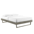 Modway Billie Wood King Platform Bed Frame - Grey-Wood Slat Support System