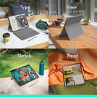 Logitech Combo Touch iPad Air 13" (M2/M3/M4) Keyboard Case - Oxford Grey - English-Uses FSC-certified paper for responsible packaging 