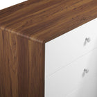 Modway Transmit 3-Drawer Chest - Walnut White-Assembly Required