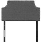 Modway Laura Upholstered Fabric Twin Headboard - Grey-Dense Foam Padding