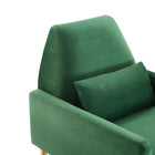 Modway Liliana Performance Velvet Armchair - Emerald-Chair Weight Capacity: 331 lb