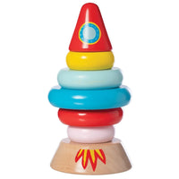 Manhattan Toy Stacker Rocket 7-Piece Magnetic Wooden Stack-7 wood disk stacking rings