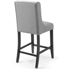 Modway Baron Upholstered Fabric Counter Stool - Light Gray - Set of 2-Non-Marking Foot Caps