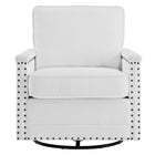 Modway Ashton Upholstered Fabric Swivel Chair - White-Assembly Required