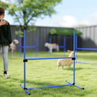 PawHut Dog Training Agility Gear 4-Piece Set with Carrying Bag - Blue-The bottom bar is fixed for stability on any surface type 