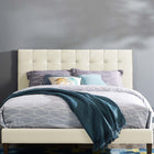 Modway Paisley Tufted Upholstered Performance Velvet Full/Queen Headboard - Ivory-Full / Queen Size Headboard