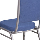 Flash Furniture HERCULES Series Crown Back Stacking Banquet Chair in Blue Fabric - Silver Frame-Seamless Back Panel