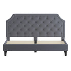 Flash Furniture Brighton King Size Tufted Upholstered Platform Bed - Light Grey Fabric-Silver Nailhead Trim