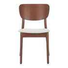 Zuo Kellua Dining Chair - Beige/Walnut - Set of 2-Walnut veneer rubberwood leg