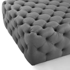 Modway Amour Tufted Button Large Square Performance Velvet Ottoman - Grey-6