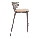 Zuo Silues Barstool - Taupe/Brown - Set of 2-3 year limited warranty