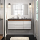 Modway Render 48" Wall-Mount Bathroom Vanity - White/Walnut/Black-MDF and Particleboard