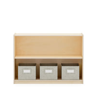 Guidecraft EdQ Essentials 30" 2-Shelf Open Storage - Natural-Made from durable Greenguard Gold Certified wood