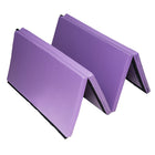 Soozier Folding Gymnastics Tumbling Mat - Exercise Mat with Carrying Handles for Yoga - MMA - Martial Arts - Purple - 4' W x 8' L x 2" D-PU cover is sealed by zipper 
