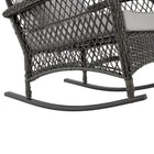 Manhattan Comfort Fruttuo 29.52" Traditional Patio Rocking Chair - Mixed Grey-40.55" L x 29.52" W x 37.79" H