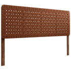 Modway Sparta Weave Vegan Leather King Headboard - Walnut Brown-King Size Headboard Only