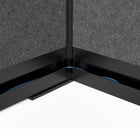 Luxor Modular Wall Extension - 53" W x 70" H - Segmented Black Frame, Frosted Acrylic, Cool Grey PET-NRC rating greater than 0.85 for sound control