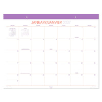 Mead 2027 Colour Pop Desk Pad - 17" x 22" - Bilingual-Page size: 17" H x 21-3/4" W