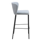 Zuo Linz Barstool - Grey - Set of 2-Dimensions: 19.7" L x 18.9" W x 39.0" H