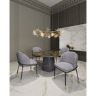 Manhattan Comfort Flor 22.83" Modern Twill Weave Upholstered Dining Chair - Grey - Set of 2-Upholstered in Beautiful Twill Weave Fabric with High Density Foam Filled Padding