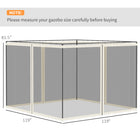 Outsunny Replacement Mosquito Netting for Gazebo 10' L x 10' W - White-Fits most 4-panel 10' x 10' (3x3m) gazebos   