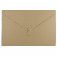 JAM Paper Kraft Button and String Tie Portfolio Large - 9 1/4 x 14 x 3/8 - Natural Brown Recycled-Natural Kraft Portfolio with Button & String Closure