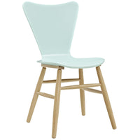 Modway Cascade Wood Dining Chair - Light Blue-Mid-Century Dining Side Chair