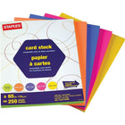 Staples Brights Coloured Card Stock - 8-1/2" x 11" - 65 lb - Assorted Neon Colours - 250 Sheets-Heavy card stock ideal for colour coding, scrapbooking, posters, presentations and more
