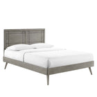 Modway Marlee Wood Twin Platform Bed with Splayed Legs - Grey-Twin Platform Bed Frame