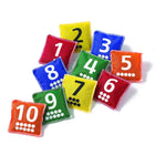 edxeducation Number & Dot Bean Bags - Set of 10-Sturdy nylon bags filled with plastic pellets.