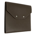 Gry Mattr Vegan Leather Padfolio - 9.45" × 11" - Brown-Two interior pockets for phone, cards, small documents, or accessories