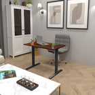 Mount-It! Compact Electric Standing Desk with 40" Table Top - Hazelnut/Black-Reduce back strain, improve posture and experience all-day comfort while working or studying
