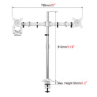 ShoppingAll SA-D290 Adjustable Dual Monitor Standing Mount for Monitors Up To 32" - White-Adjustable arm tilt 125-degrees, 180-degrees swivel, rotate 360-degrees. Monitor can be placed and switched between horizontal and vertical orientation easily.