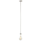 Hudson&Canal Twyla 5" Wide Pendant with Glass Shade - Brushed Nickel/Clear-Includes four 12-inch rods and one 6-inch rod for height adjustability up to 4.5 feet, full uncovered cord length is 8 feet, compatible with existing dimmer switches, bulbs not included