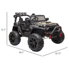 Aosom 12V Kids Ride-On Off-Road Toy Truck - Camouflage-Twin motor that provides powerful rear-wheel drive 