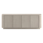 Hudson&Canal Canton TV Stand for TV's up to 75" - Alder White-Features four doors with enclosed cabinets and 4 shelves for ample storage