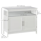 HOMCOM 39.4" L Kitchen Sideboard Storage Cabinet - White-Elegant classic design becomes a functional centrepiece in any room