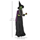 HOMCOM Animatronic Old Witch Prop Halloween Decoration-Features ghastly red glowing eyes 