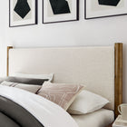 Modway Maven Full Size Fabric Upholstered Platform Bed - Ivory Walnut-Upholstered Headboard and Footboard