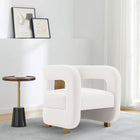 Manhattan Comfort Amirah 28.94" Modern Velvet Upholstered Accent Chair - White-Frame Made of High Quality Pine Wood with Brushed Gold Metal Legs for Fashion and Durability