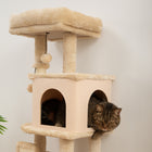 PawHut 41" Cat Tree with Scratching Posts, Bed and Condo - Beige-Anti-tip kit included for improved safety and stability 
