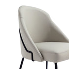 Manhattan Comfort Gracie 24.2" Modern Leatherette Upholstered Dining Chair - Stone and Black-Features High Density Foam Filled For Comfort and Durability