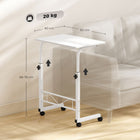 HOMCOM 23.5" Mobile Standing Desk with Adjustable Height - White-Easy movement from four smooth-rolling casters and brakes allow you to keep this sofa table in place 