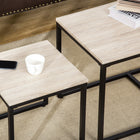 HOMCOM Nesting Coffee Table for Living Room - Natural Wood - 3 Pack-Material: MDF, Steel