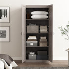 Manhattan Comfort Cornelia 29.61" Modern 4-Shelf Storage Closet - Grey-90° open door design with European soft-close hinges for smooth, quiet use